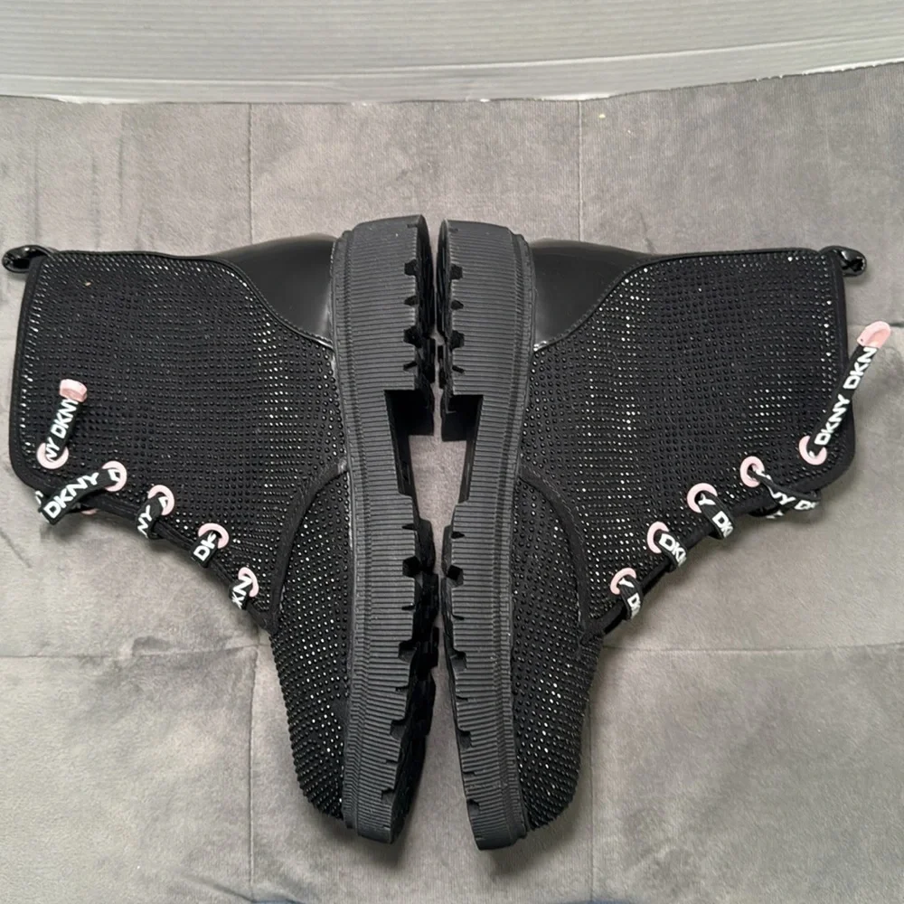 DKNY Girls Ava Speed Moto Sparkle Boots Size 4 NWOT